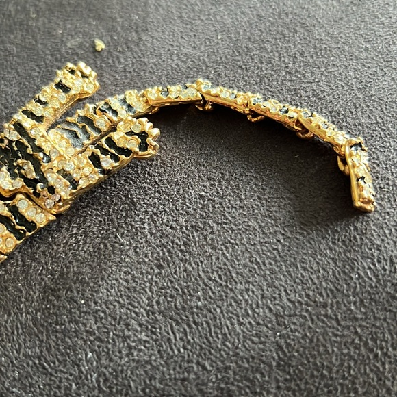 Vintage Rhinestone Tiger Brooch - Picture 3 of 4